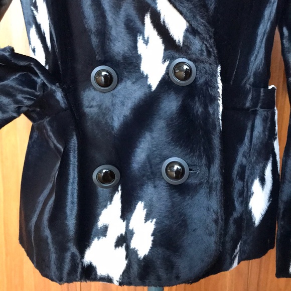 Vintage Crisca Black & White Faux Pony Fur Jacket Blazer - Picture 6 of 8